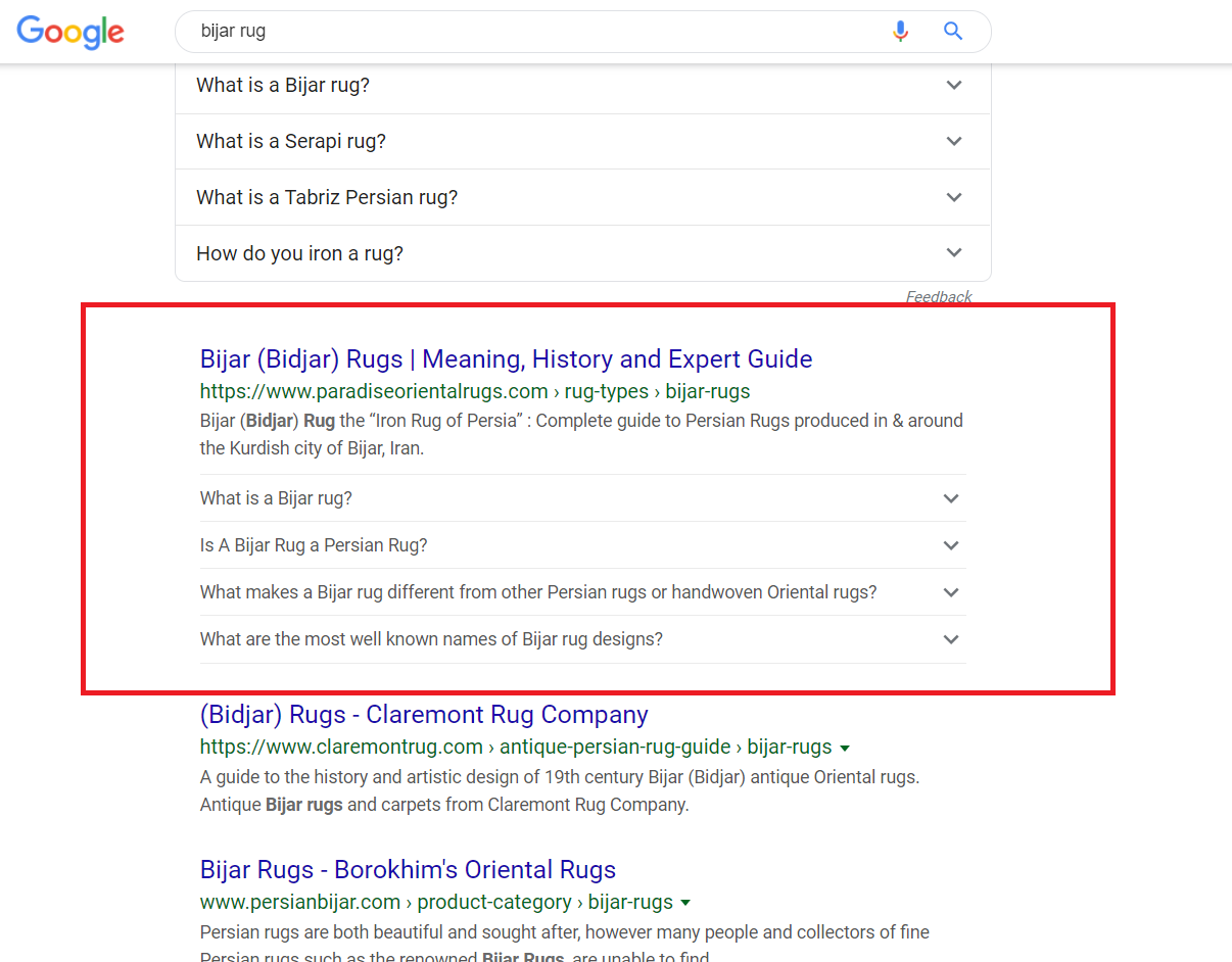 SERPs FAQ Schema