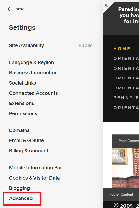 Squarespace Advanced User Settings