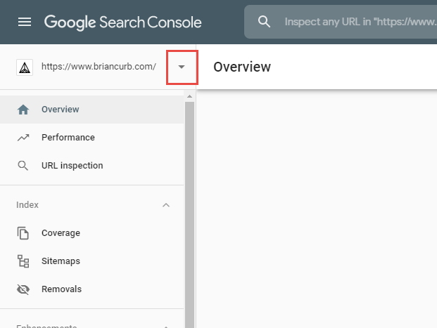 Search Console Drop Down